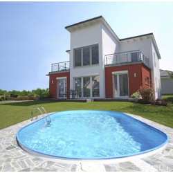 Vgradni ovalni bazen set FLAMINGO 8,00x 4,20x 1,50 m, peščeni filter 11 m3/h